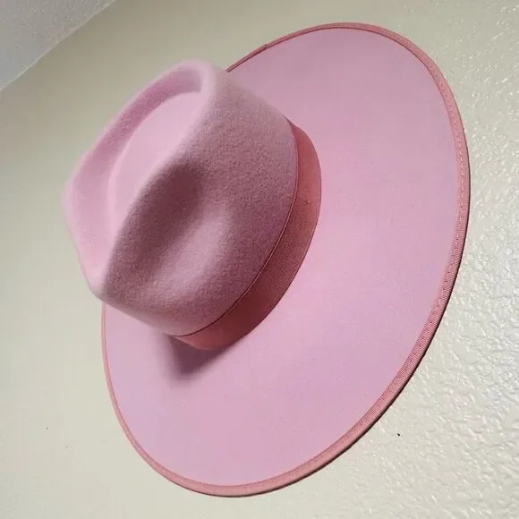 Lack of Color Stardust Rancher Fedora Hat - light Rose Pink size Small